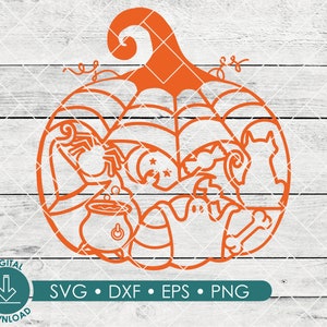 May include: Orange pumpkin-shaped design with a spider, ghost, and witch inside. The design is perfect for Halloween crafts and decorations.