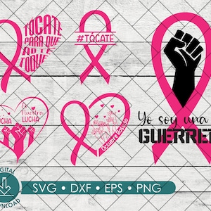 Mes de la Lucha Contra el Cancer SVGs Bundle | SVG hispânico, dxf, png, eps | Download digital | SVG espanhol | Câncer de Mama svg SVG
