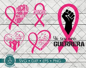 Mes de la Lucha Contra el Cancer SVGs Bundle | Hispanic SVG, dxf , png, eps | Digital Download | Spanish SVG | Cancer de Mama svg SVG