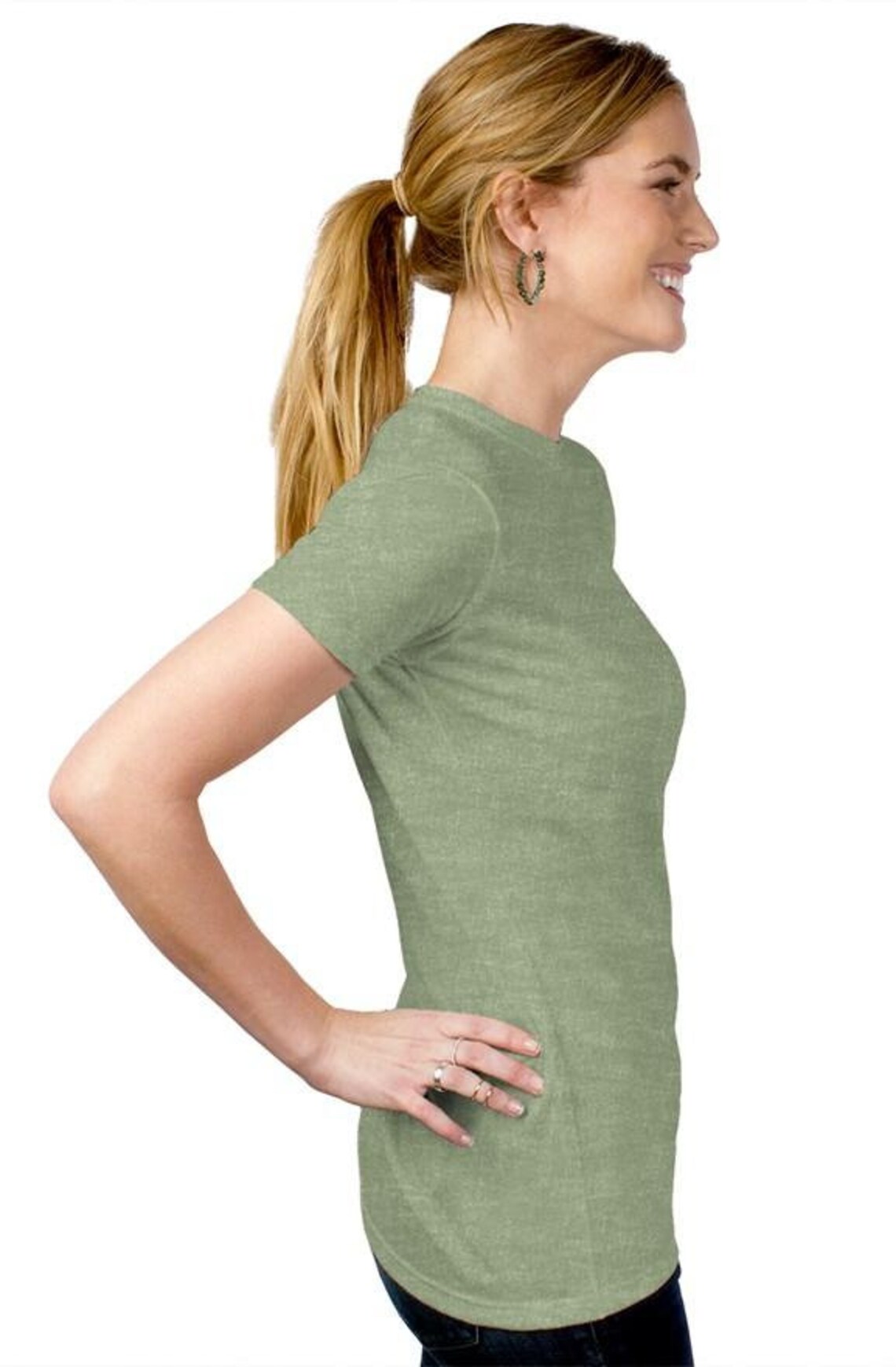 Tshirt Heather Green femme Etsy