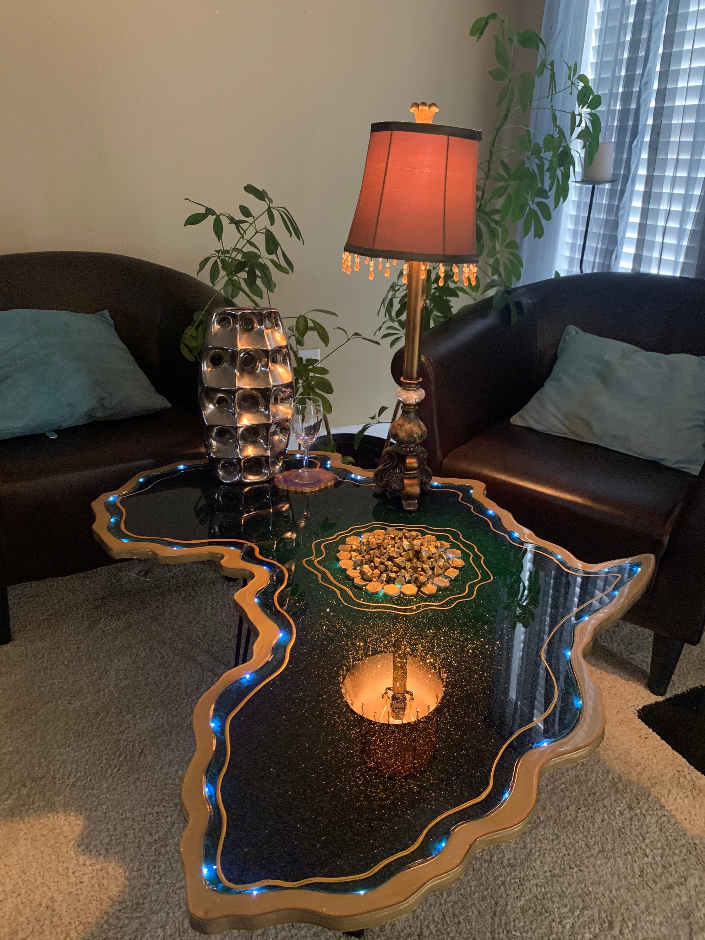 Green African Shaped Coffee Table and Wall Hanging Etsy UK