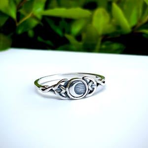 Celtic Moon Ring - 925 Sterling Silver