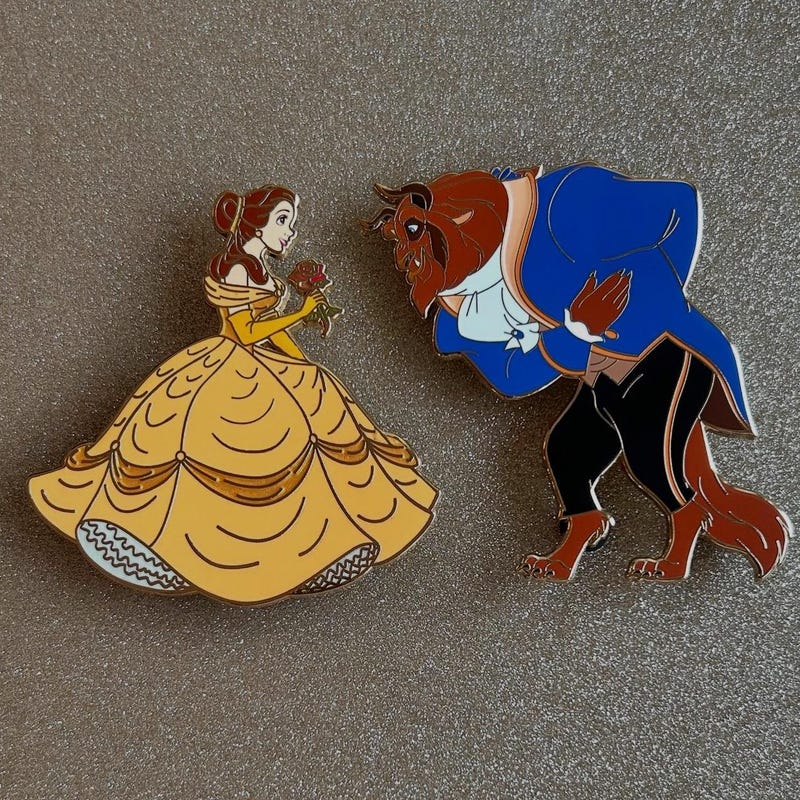 Beauty and the Beast Enamel Pin - Etsy