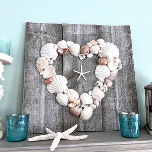 Handmade Nautical Seashell | Driftwood Wall Hanging | Coastal Beach Decor | Natural Shell Seaside Art | Boho Coastal Beach Cottage Decor