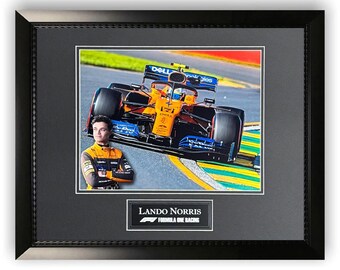 Lando Norris Unsigned McLaren F1 Photo Framed to 11x14