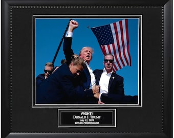 President Donald J. Trump Assassination Attempt Photograph Framed To 11x14 USA