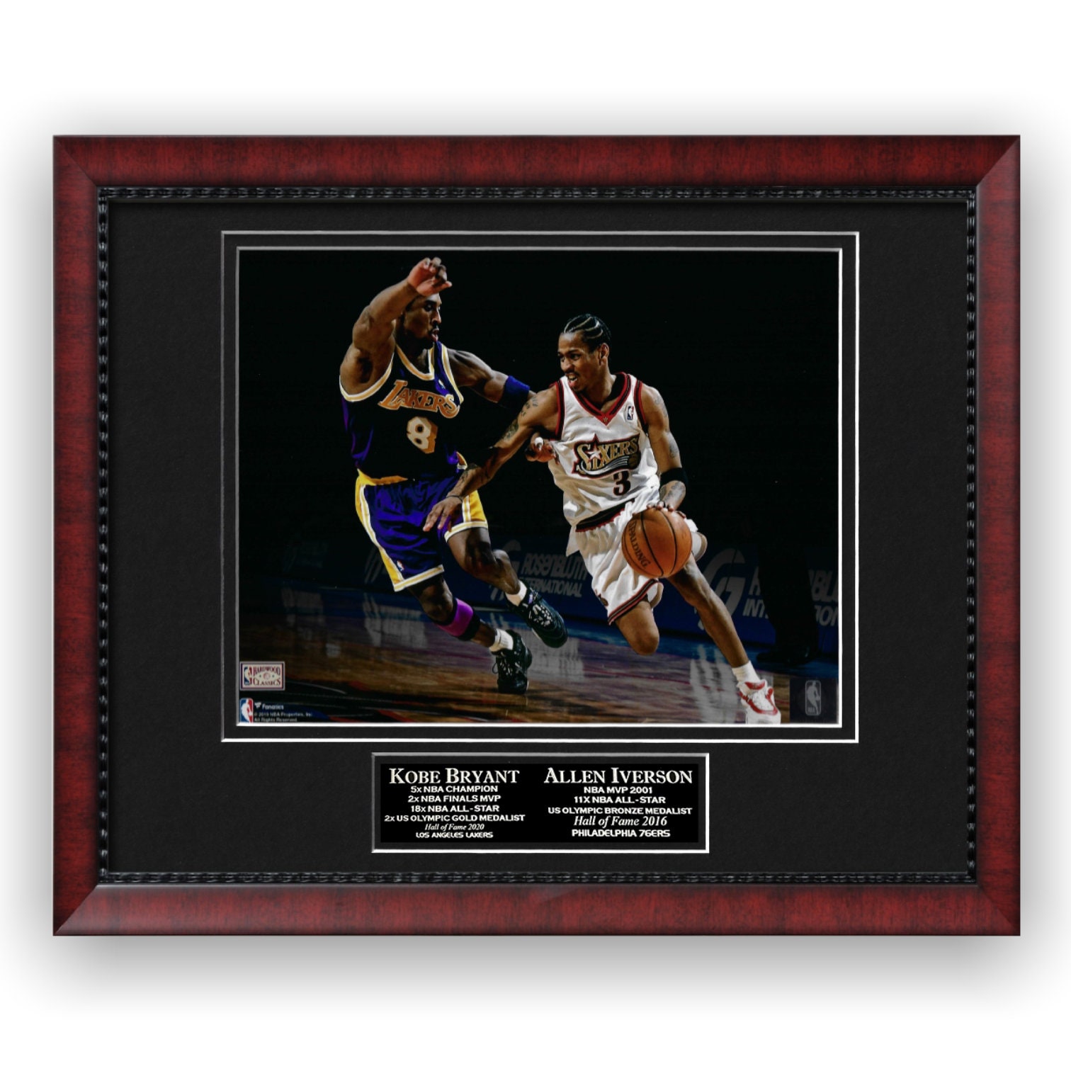 Allen Iverson Philadelphia 76ers Autographed 16 x 20 vs. Kobe Bryant Photograph with ''The Answer Vs Mamba'' Inscription