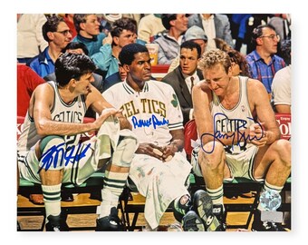 Larry Bird, Robert Parish & Kevin McHale Autographed 8x10 Photo NEP