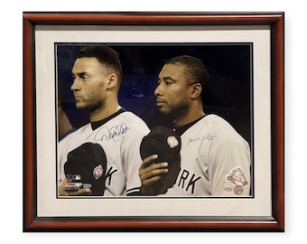 Derek Jeter & Bernie Williams New York Yankees Autographed 16x20 Photo Framed to 23x27 Steiner