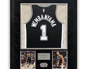 Victor Wembanyama San Antonio Spurs Autographed Jersey Framed to 32x40 Fanatics