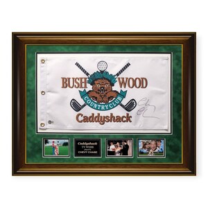 Chevy Chase "Caddyshack" Autographed Bushwood Golf Flag Framed to 23x30 Beckett