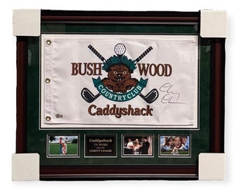 Chevy Chase "Caddyshack" Autographed Bushwood Golf Flag Framed to 23x30 Beckett