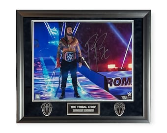 Roman Reigns "The Tribal Chief" WWE Autographed 16x20 Photo Framed to 23x27 Fanatics