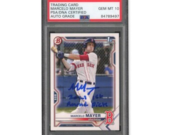 thumbnail image 2 of Marcelo Mayer 2021 Bowman Chrome Draft RC PSA 10 – GEM MINT Red Sox 2 of 5
