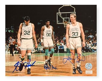 Larry Bird, Robert Parish & Kevin McHale Autographed 8x10 Photo NEP