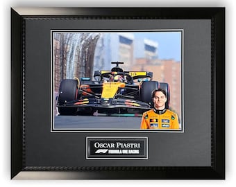 Oscar Piastri Unsigned McLaren F1 Photo Framed to 11x14