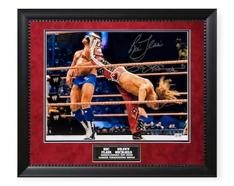 Ric Flair & Shawn Michaels WWE Autographed 16x20 Photograph Framed To 23x27 Beckett