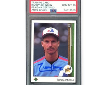 Randy Johnson On Card Autographed 1989 Upper Deck RC Rookie PSA 10 Auto Grade
