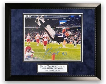 Rob Gronkowski Patriots Autographed 8x10 Photo Framed to 11x14 JSA