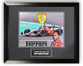 Lewis Hamilton Unsigned Ferrari F1 Photo Framed to 11x14