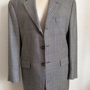 Blazer vintage Lauren Ralph Lauren en soie et laine à motif pied-de-poule