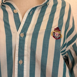 Vintage Chaps Ralph Lauren Green Striped Button-Up