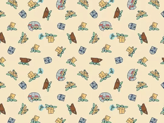 LICENSED Star Wars Star Wars Fabric, 100% Cotton Baby Yoda Doodle By  the Yard, FQ Quilting, Kids Decor, Kids Apparel, Pillow Fabric