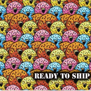 LOW STOCK Multi Color Donuts and Sprinkles Cotton Fabric - By The Yard, FQ - Quilting, Foodie Decor, Sewing