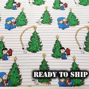 LICENSED Peanuts Worldwide LLC Christmas Magic - Holiday Fabric - Full Yard, Half Yard, FQ - Decor, Pillows, Quilting Fabric