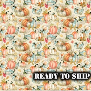 Beautiful LICENSED Susan Winget Pumpkins and Gourds Harvest Cotton Fabric,  By the Yard, FQ - Fall & Harvest Sewing Projects