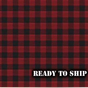 LOW STOCK Red Buffalo Check - Christmas Holiday Cotton - Half Yard - Holiday Sewing Projects, Holiday Decor