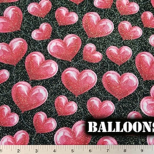 REMNANTS Valentines Hearts Fabric, GLITTER - Valentines Day Projects
