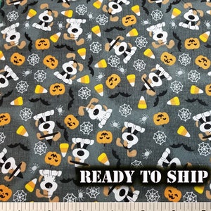 I Woof You Adorable Dog Halloween Characters Cotton Fabric - By the Yard, FQ - Halloween Decor and Costumes
