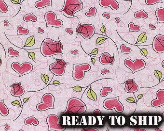 Michael Miller Fabrics Vintage Valentines - Love Notes - Pastel Pink - Digital