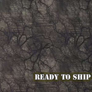 Spooky Midnight Forest Halloween Cotton Fabric - By The Yard, Half Yard - Halloween Sewing Projects, Halloween Decor