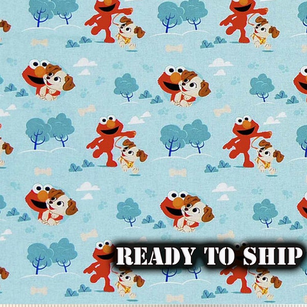 LICENSED Sesame Street Elmo Tango Cotton Fabric - By The Yard, FQ - Sewing, Kids Decor, Pillow Fabric