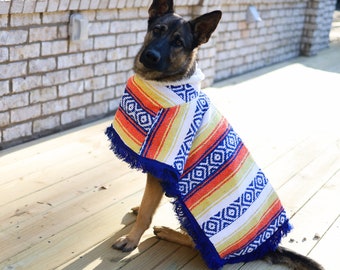 Handmade Wool-Lined Dog Jorongo: Mexican Pet Poncho