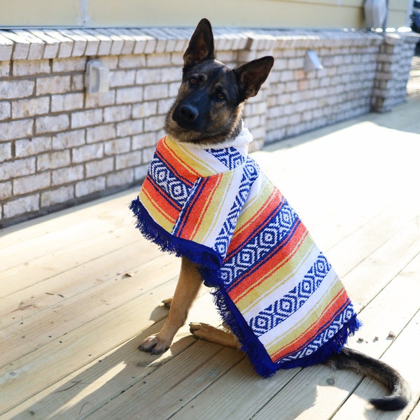 Jorongo with wool lining / Dog Poncho / dog hoodie / pet clothing / pet sweater / Pet hoodie / Pet jacket / Dog zarape / Mexican dog cape /