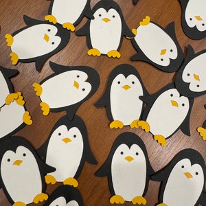 Winter Die Cuts, Layered Paper Penguins, Die Cuts, Christmas Die Cuts, Cardstock
