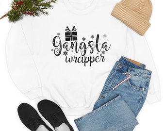 Sudadera Gansta Wrapper, suéter de papel de regalo, regalo de navidad para mujer, ropa de invierno, jersey urbano de navidad
