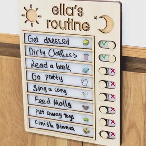 Personalized Routine Chart for Kids,Daily Chore Chart For Kids,Preschool daily routine planner,Kindergarten Daily Routine,Chore Chart Childs