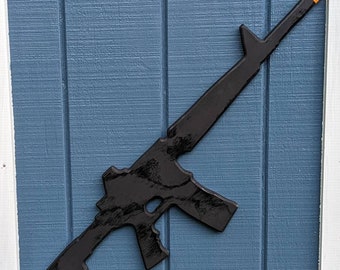 Wooden Toy Riffle (life-size, based on an AR15), Hand Made in the USA
