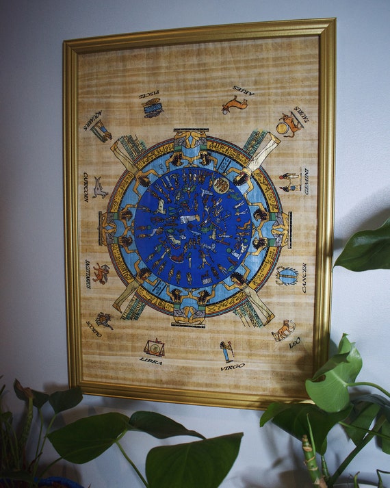 Ancient Egyptian Zodiac Astrology Papyrus Poster certified - Etsy Finland