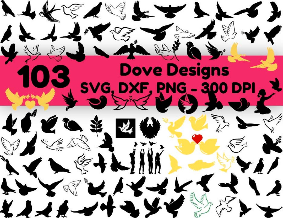 103 Dove Mega SVG Bundle, Dove DXF, Dove Cut File, Pigeon Svg, Dove