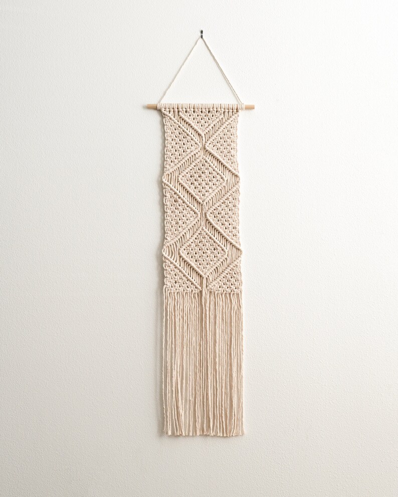 Macrame Wall Hanging Long Narrow Geometric Macrame Decor Etsy