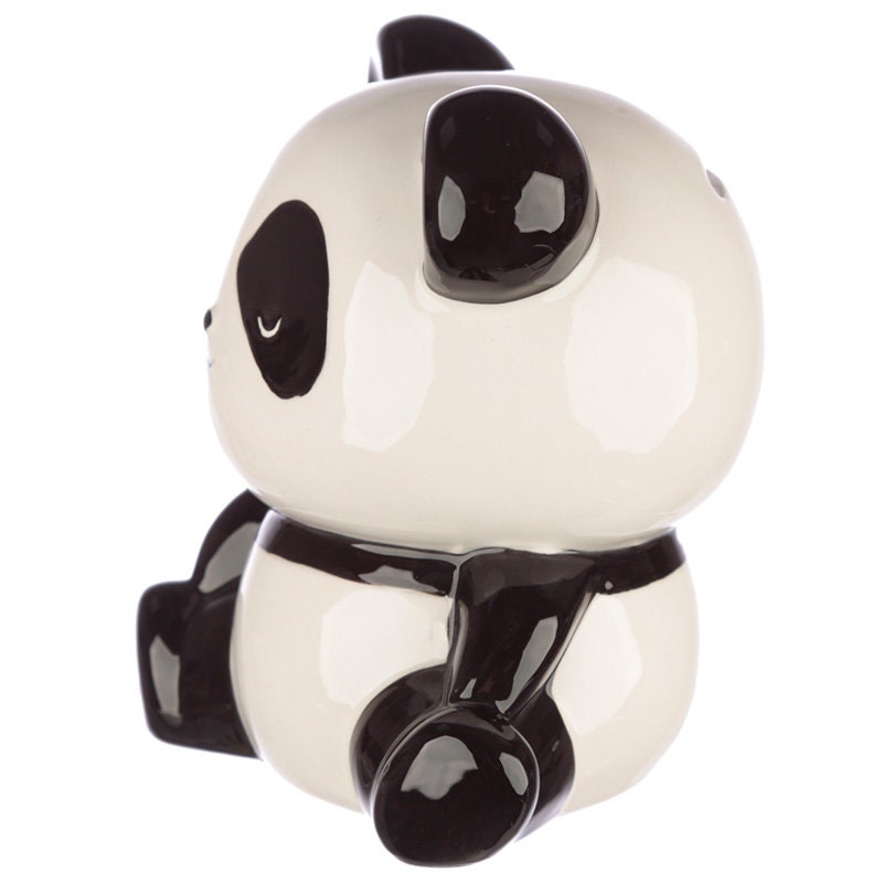 Cute Panda Money Box Ceramic Present Gift Decoration Coin Etsy