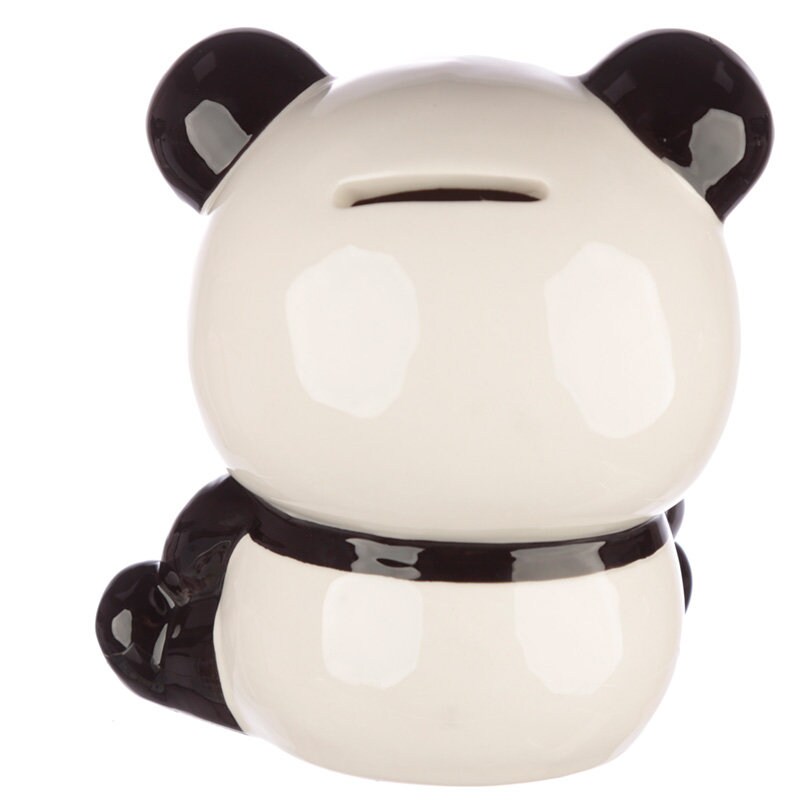 Cute Panda Money Box Ceramic Present Gift Decoration Coin Etsy