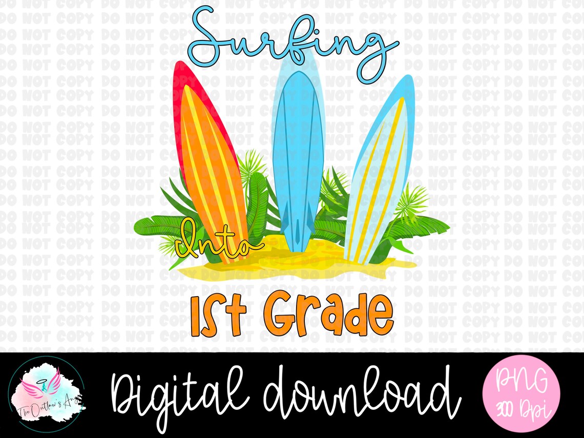 Surfing Into Kindergarten Surfingback to School Etsy