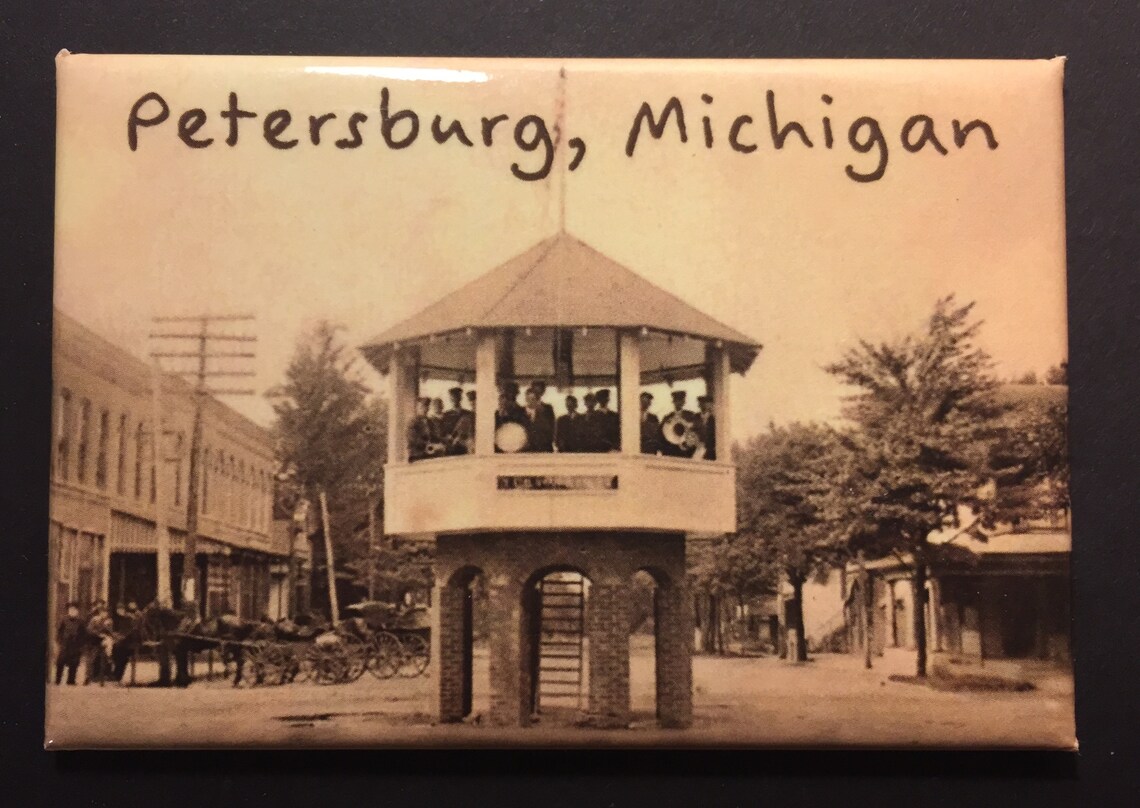 Petersburg Michigan Fridge Old Town Bandstand Etsy