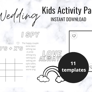Kids Wedding Activity Pack | INSTANT DOWNLOAD | Colouring pages | Activities | Gender Neutral content | Kids Colouring Printables